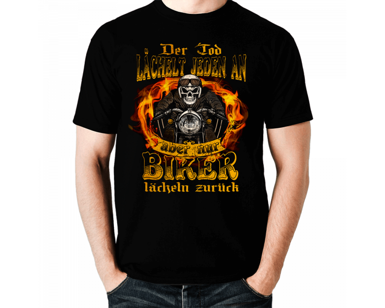Der Tod lächelt jeden an - doch nur biker lächeln zurück T-Shirt Hoodie Cars & Bikes 18,90 €