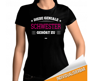 Diese geniale Schwester gehört zu... T-Shirt Hoodie Baby & Familie  18,90 €
