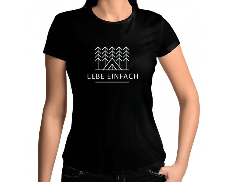 Lebe Einfach Outdoor Camping T-Shirt Damenshirt Sport & Freizeit 18,90 €