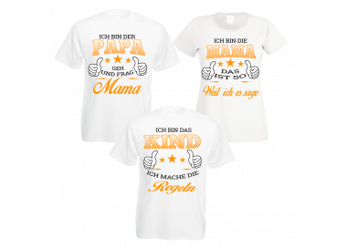 Familienshirts 3er T-Shirt Set weiss - Regeln der Familie Baby & Familie  45,00 €