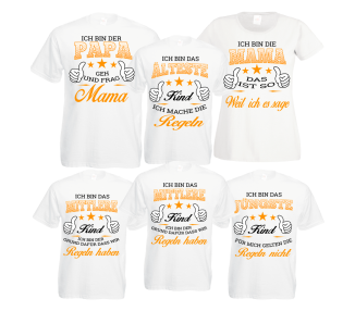 Familienshirts 6er T-Shirt Set weiss - Regeln der Familie Baby & Familie  70,00 €