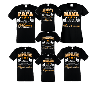 Familienshirts 7er T-Shirt Set schwarz - Regeln der Familie Baby & Familie  89,00 €
