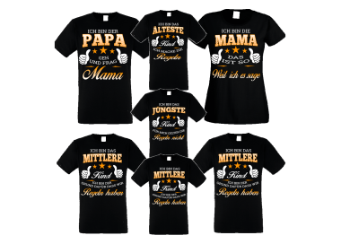 Familienshirts 7er T-Shirt Set schwarz - Regeln der Familie Baby & Familie  89,00 €