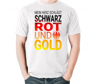Mein Herz schlägt Schwarz Rot Gold Fussball WM T-Shirt WM Shirts 18,90 €
