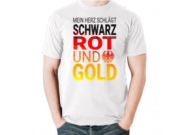 Mein Herz schlägt Schwarz Rot Gold Fussball WM T-Shirt WM Shirts 18,90 €