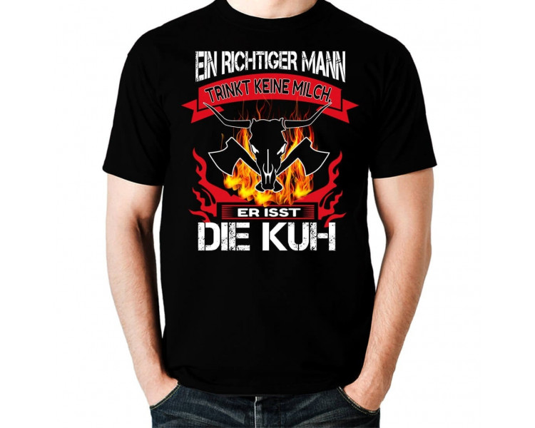 Ein Richtiger Mann trinkt keine Milch Er ist die Kuh T-Shirt Hoodie Party, Fun & Urlaub 18,90 €