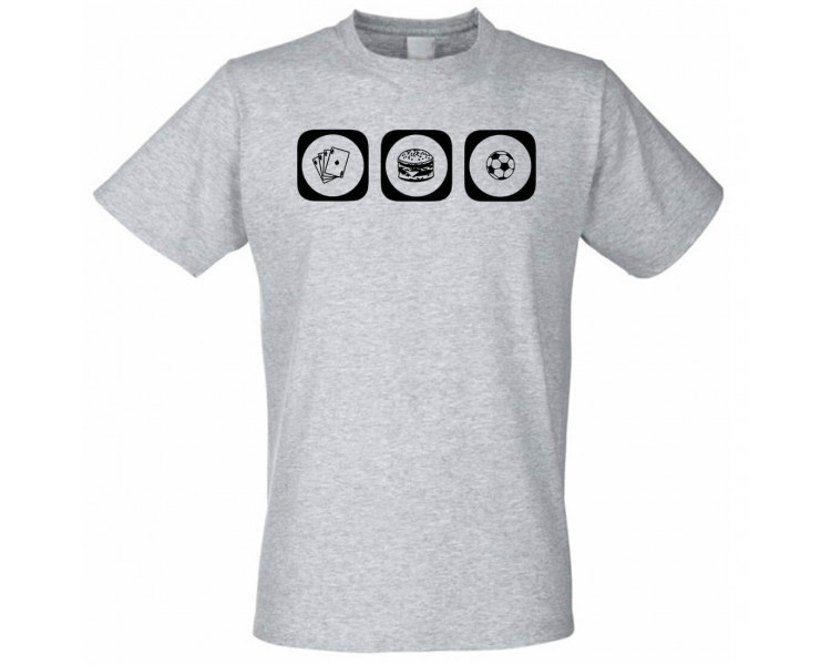 Poker, Burger & Fussball Icon T-Shirt Sport & Freizeit 18,90 €